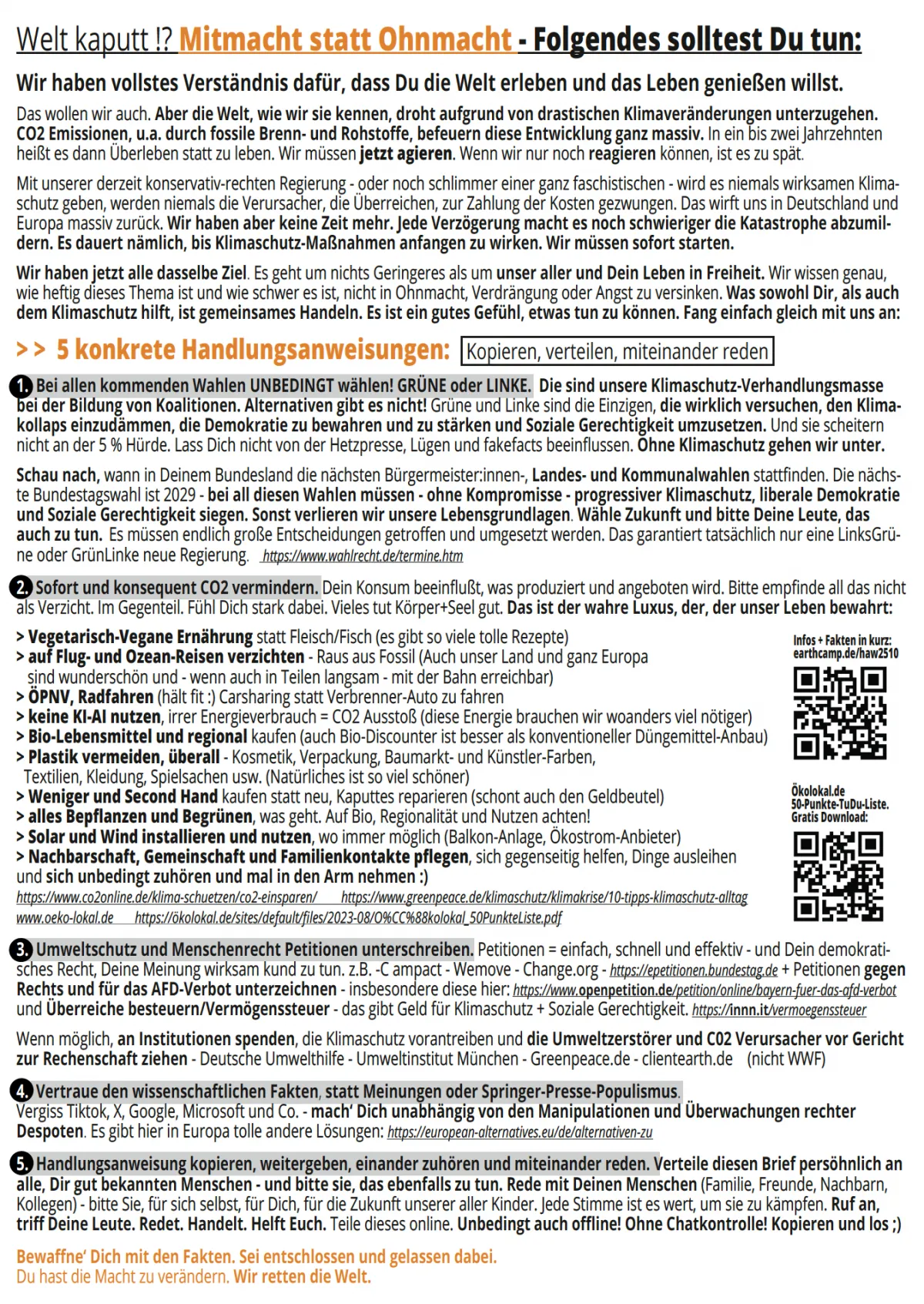 Handlungsanweisung Klimakrise Mitmacht Statt Ohnmacht A4